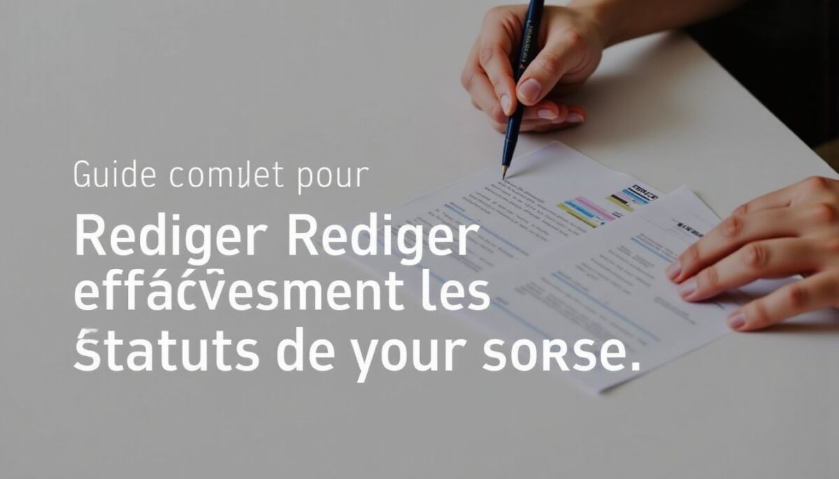 Guide complet pour rédiger efficacement les statuts de votre société